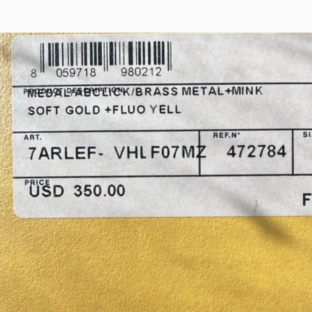 Fendi bag necklace charm mink logo - Picture 2 of 2